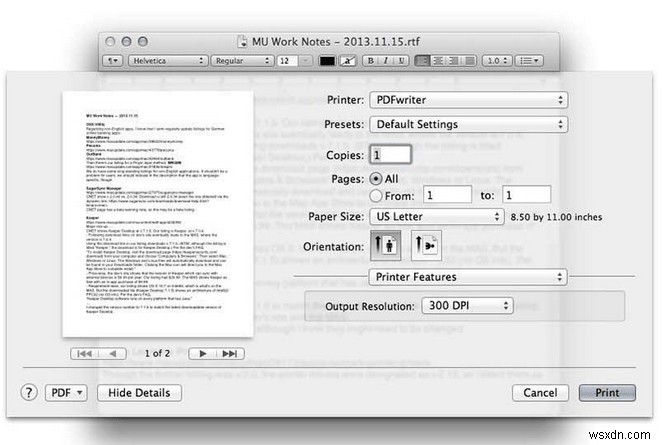 Cách in thành PDF trên macOS