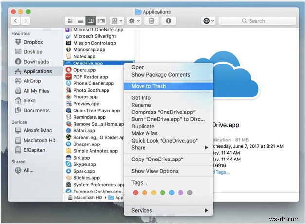 Cách gỡ cài đặt OneDrive trên máy Mac 