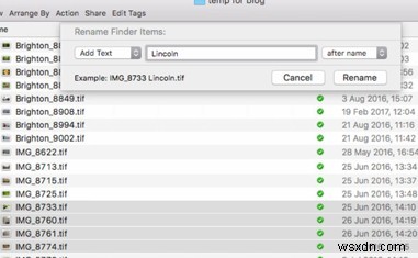 Cách đổi tên nhiều tệp cùng lúc trên máy Mac