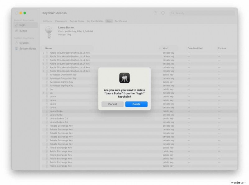 Cách xem mật khẩu chuỗi khóa iCloud trên máy Mac