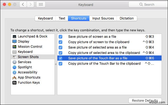 Cách chụp ảnh màn hình trên Macbook Pro Touch Bar