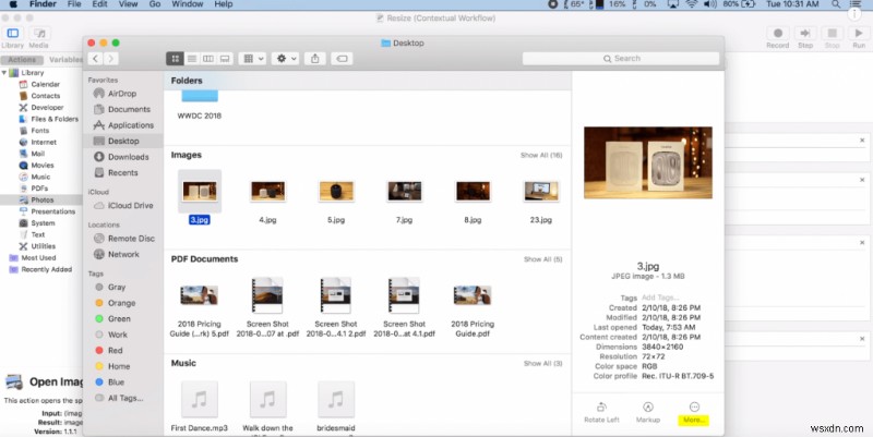 Cách tạo hành động nhanh tùy chỉnh trong MacOS Mojave