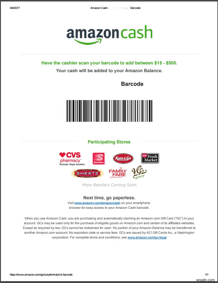 Giờ đây, bạn có thể sử dụng Amazon Cash tại Cổng mua sắm yêu thích của mình!
