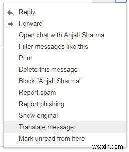 Cách Dịch và Báo cáo Email trên Gmail