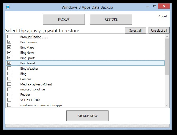 Cách sao lưu và khôi phục dữ liệu ứng dụng trong Windows 8?