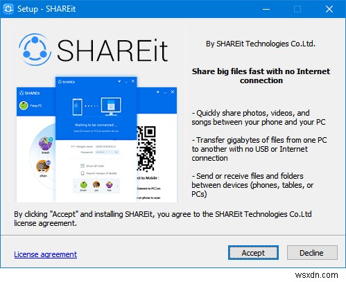 Cách truyền dữ liệu/tệp giữa các máy tính xách tay bằng SHAREit