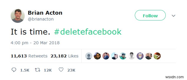 Chấm dứt khai thác dữ liệu:#deletefacebook