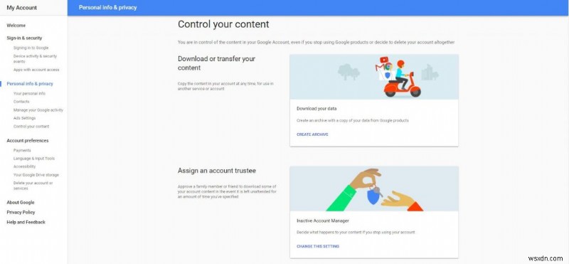 Cách tải xuống dữ liệu Google của bạn:Sử dụng Google Takeout?