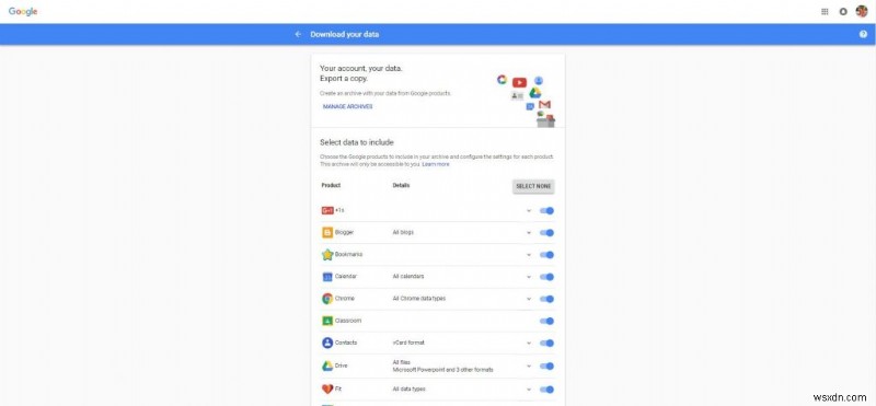 Cách tải xuống dữ liệu Google của bạn:Sử dụng Google Takeout?