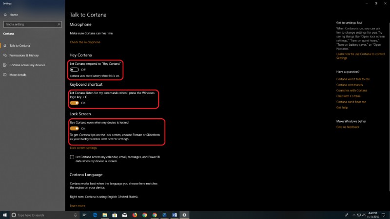 Cách khắc phục lỗi  Cortana không hoạt động  trên Windows 10