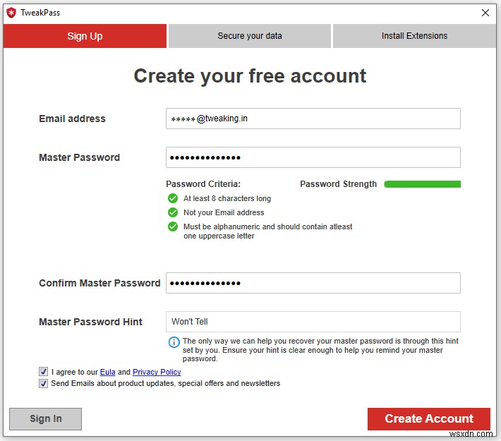 TweakPass:Trình quản lý mật khẩu cơ bản