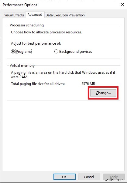 Cách Thay đổi/Di chuyển hoặc Tắt Pagefile trong Windows 10