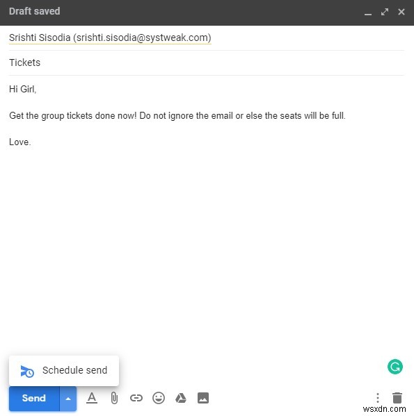 Làm cách nào để lên lịch gửi email của tôi trên Gmail