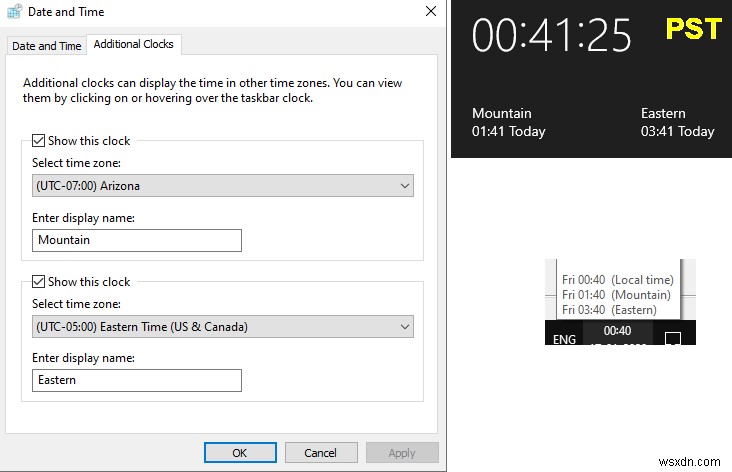 Làm cách nào để hiển thị nhiều đồng hồ trên thanh tác vụ của Windows 10?
