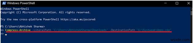 Cách nén/giải nén tệp bằng Powershell trên Windows 10