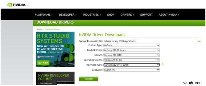 Cách tải xuống Trình điều khiển Nvidia GeForce RTX 3080