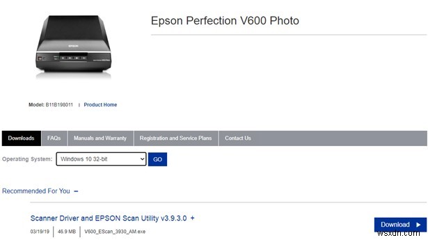 Cách tải xuống Trình điều khiển Epson Perfection V600