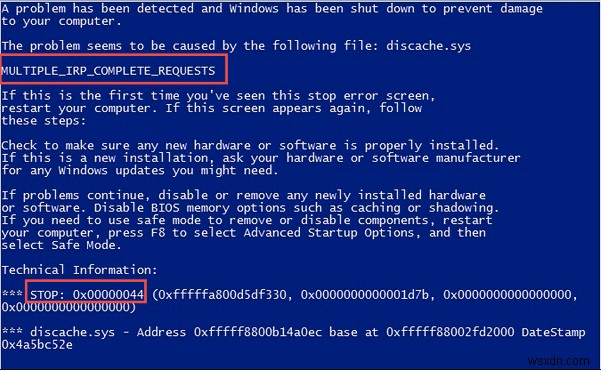 {Đã giải quyết}:MULTIPLE_IRP_COMPLETE_REQUESTS Lỗi màn hình xanh của Windows