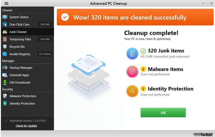 Cách dọn dẹp tệp rác bằng Advanced PC Cleanup