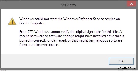 Cách khắc phục lỗi 577 của Bộ bảo vệ Windows