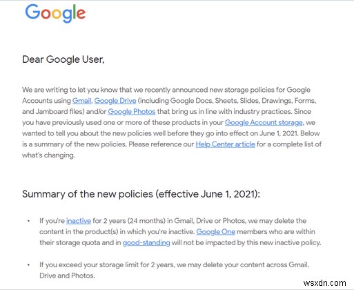 Google thay đổi chính sách lưu trữ:Tài khoản cũ hoặc không hoạt động có thể bị xóa!