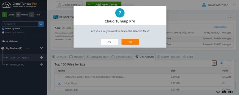 Cách quản lý mức tiêu thụ dung lượng ổ đĩa với Cloud Tuneup Pro