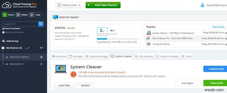 Cách quản lý mức tiêu thụ dung lượng ổ đĩa với Cloud Tuneup Pro