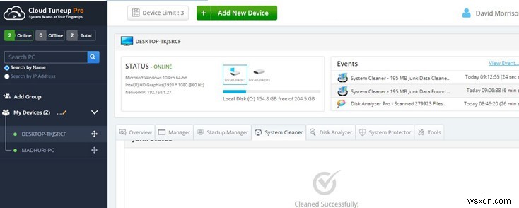 Cách quản lý mức tiêu thụ dung lượng ổ đĩa với Cloud Tuneup Pro