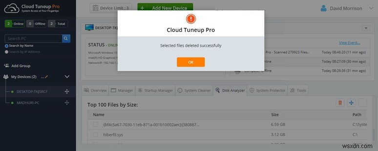 Cách quản lý mức tiêu thụ dung lượng ổ đĩa với Cloud Tuneup Pro