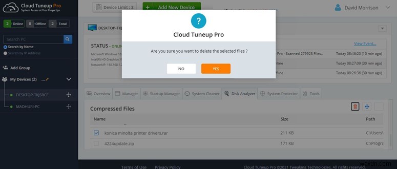 Cách quản lý mức tiêu thụ dung lượng ổ đĩa với Cloud Tuneup Pro