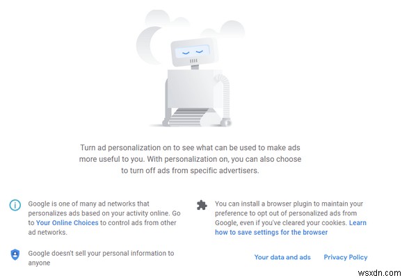 Cách dừng quảng cáo được cá nhân hóa trên Google và Youtube