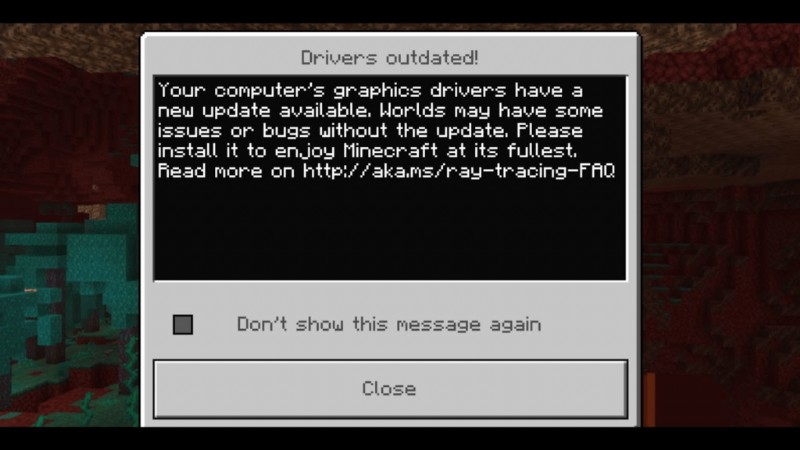 Cách khắc phục thông báo  Trình điều khiển đã lỗi thời  của Minecraft