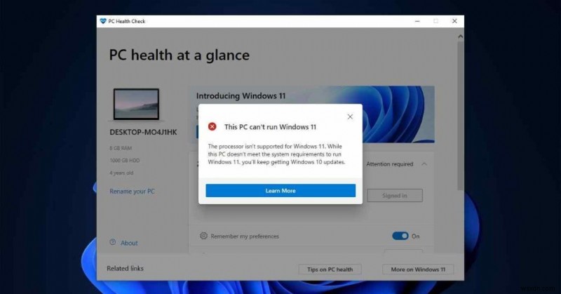 Phải làm gì khi Windows 11 không hỗ trợ bộ xử lý