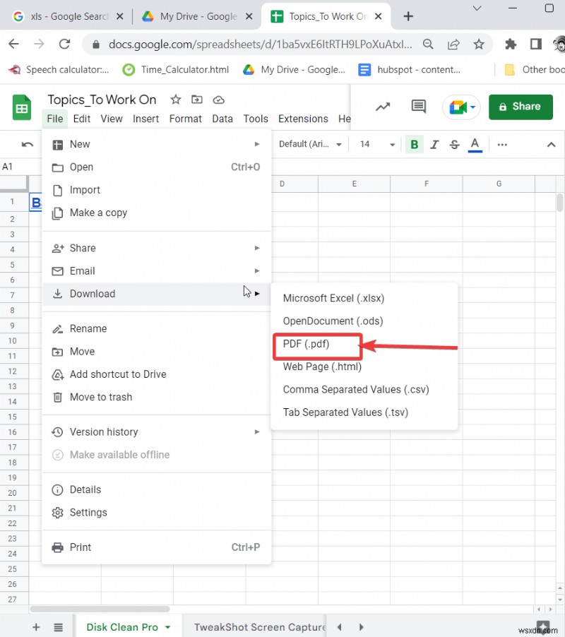 Cách chuyển đổi tệp Excel thành PDF