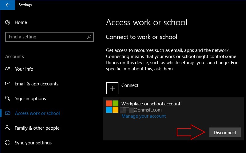 Cách quản lý tài khoản cá nhân, cơ quan và trường học trong Windows 10