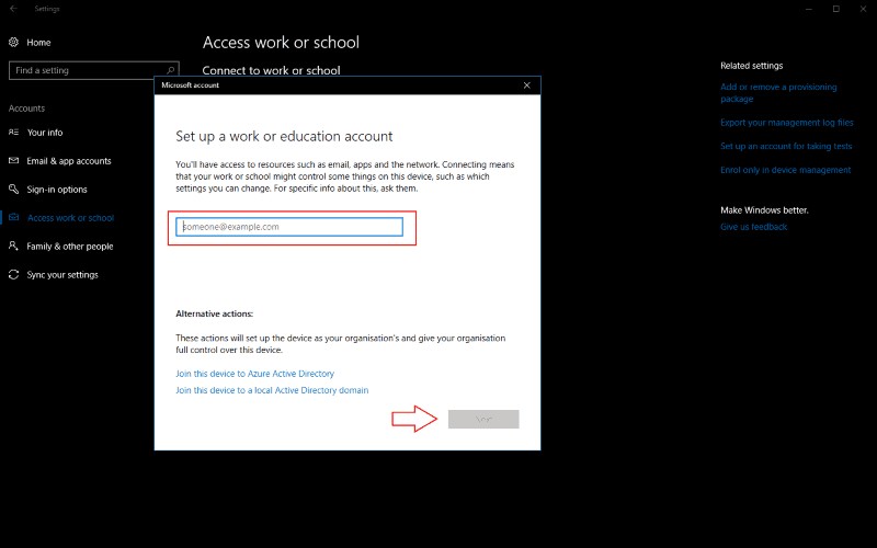 Cách quản lý tài khoản cá nhân, cơ quan và trường học trong Windows 10