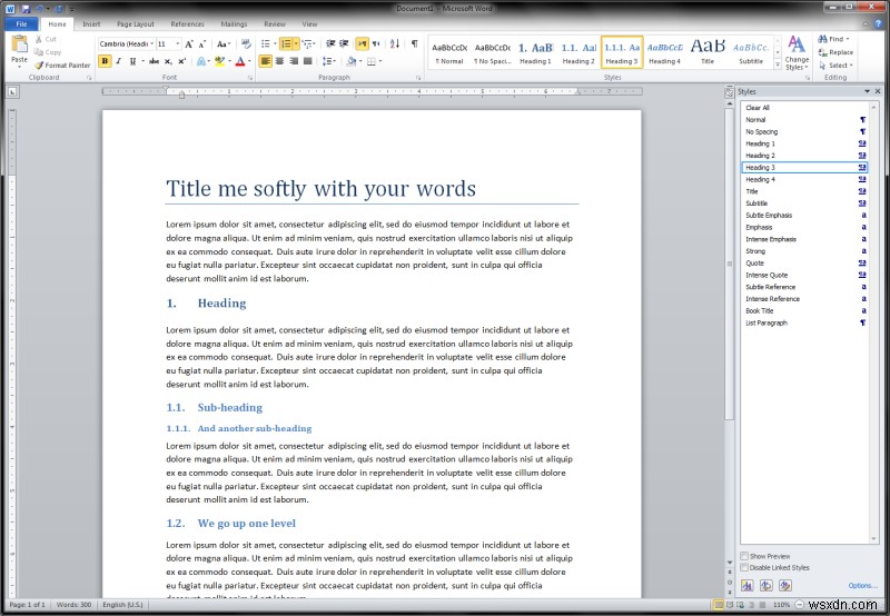 Microsoft Word &danh sách đánh số