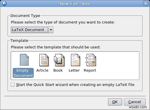Kile - một giao diện người dùng LaTeX thành công khác