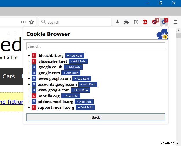 Forget Me Not - Firefox cookies galore