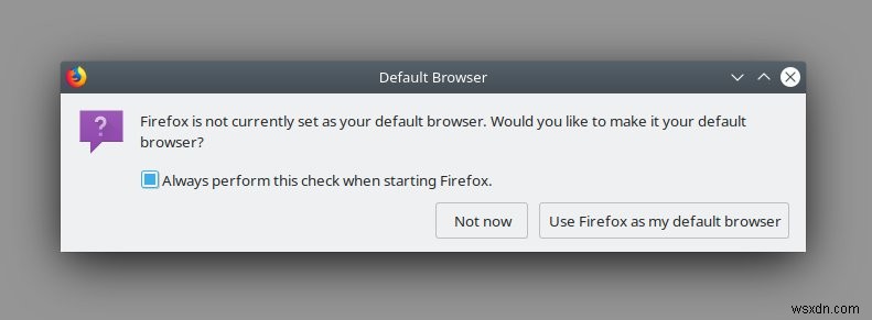 Firefox từ chối trở thành trình duyệt mặc định (Plasma, neon)