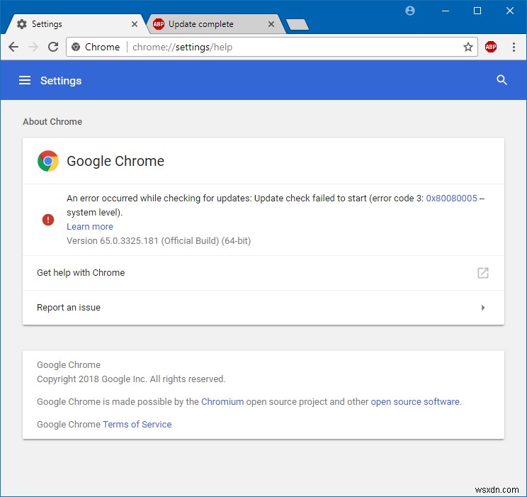 Sự cố cập nhật Google Chrome - Giải pháp