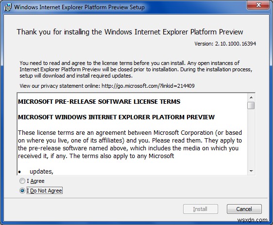 Bản xem trước Internet Explorer 10
