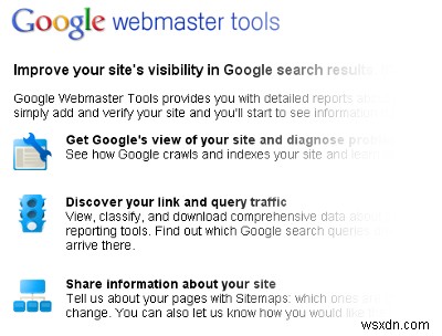 Công cụ quản trị trang web của Google - Dịch vụ êm ái dành cho người làm web