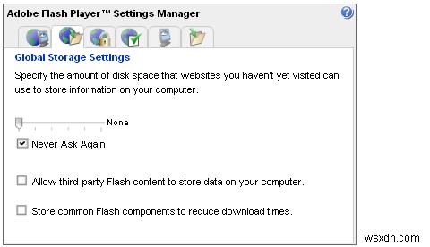 Định cấu hình Flash Player của bạn để tối đa. quyền riêng tư và bảo mật