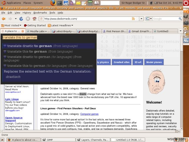 Mozilla Ubiquity - BẠN được tích hợp trên web