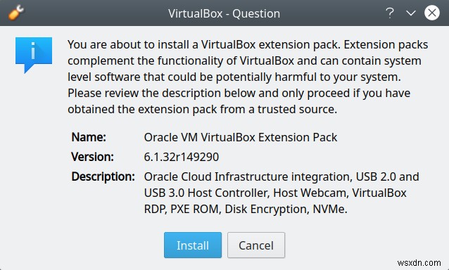 VirtualBox &lỗi NS_ERROR_FAILURE