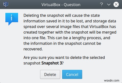 Cách hợp nhất ảnh chụp nhanh trong VirtualBox &tiết kiệm dung lượng ổ đĩa