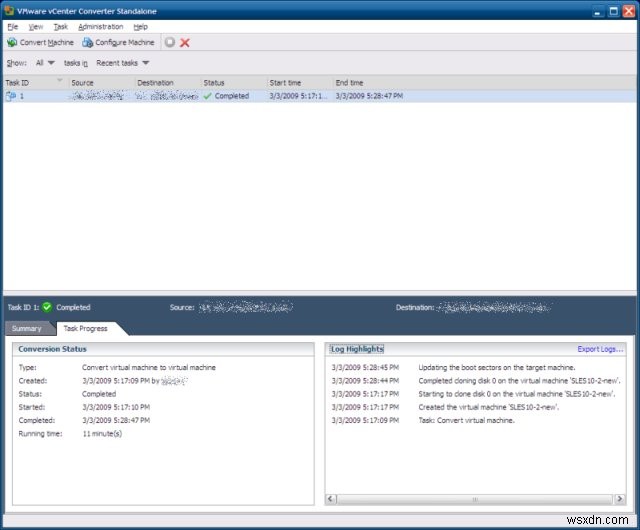 Chuyển đổi máy ảo bằng VMware Converter