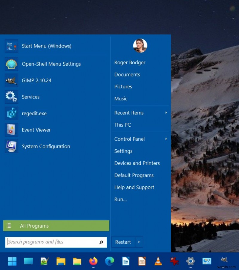 Cách sử dụng menu cổ điển trong Windows 11 với Open-Shell
