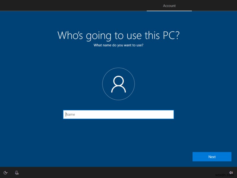 Windows 10 bản dựng gần đây &thiết lập tài khoản cục bộ